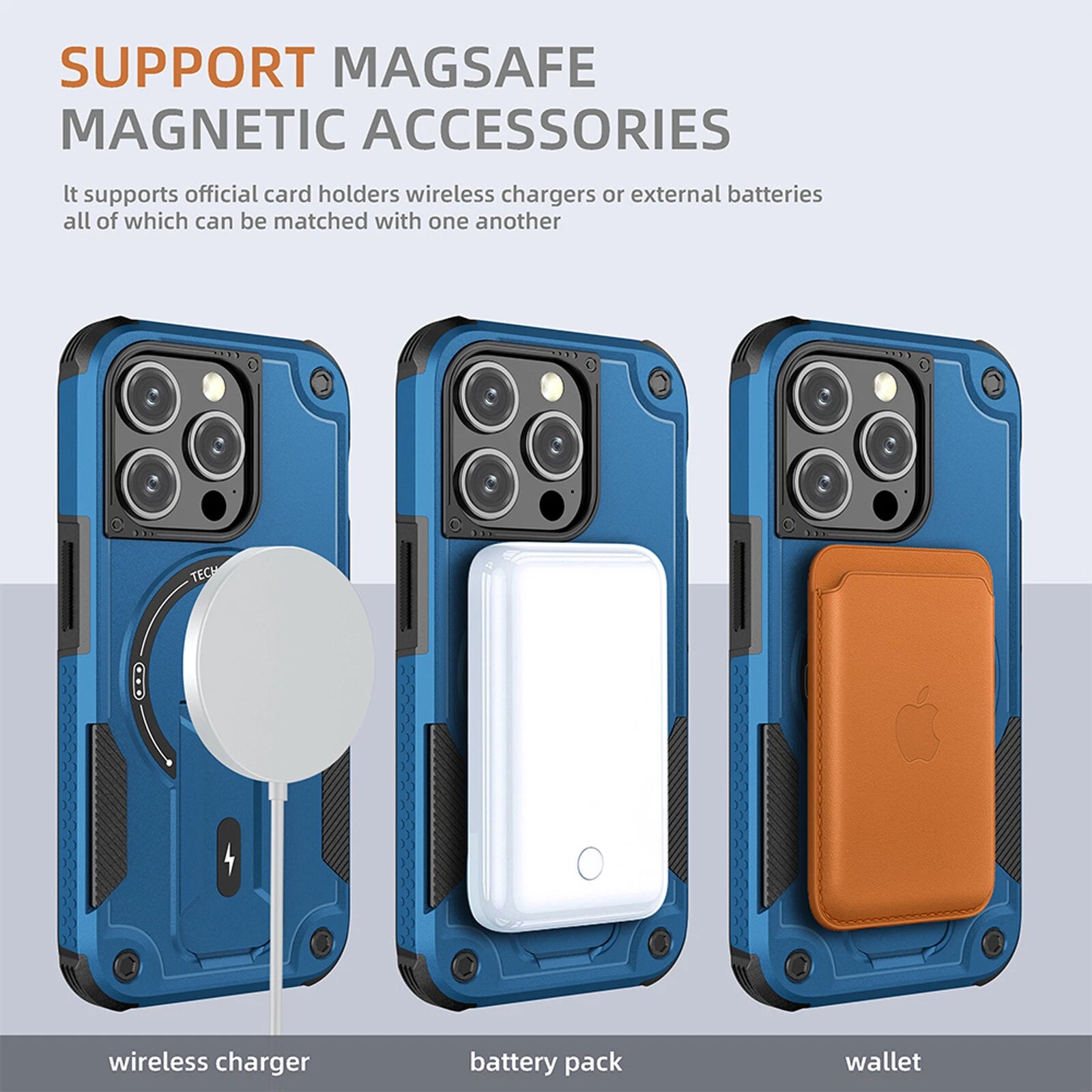 For iPhone 17 16 Pro Max 15 14 13 12 11 Heavy Duty Rugged Magnetic Case + Stand