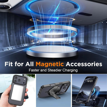 For iPhone 17 Pro Max Case 17 Pro 16 Phone Cover Shockproof Frost+Tempered Glass