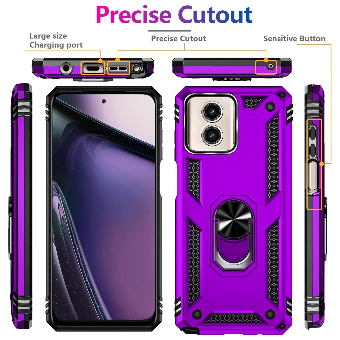 Motorola Moto G 2025 Case - Heavy Duty Shockproof Cover with Tempered Glass Screen Protector for Moto G 5G