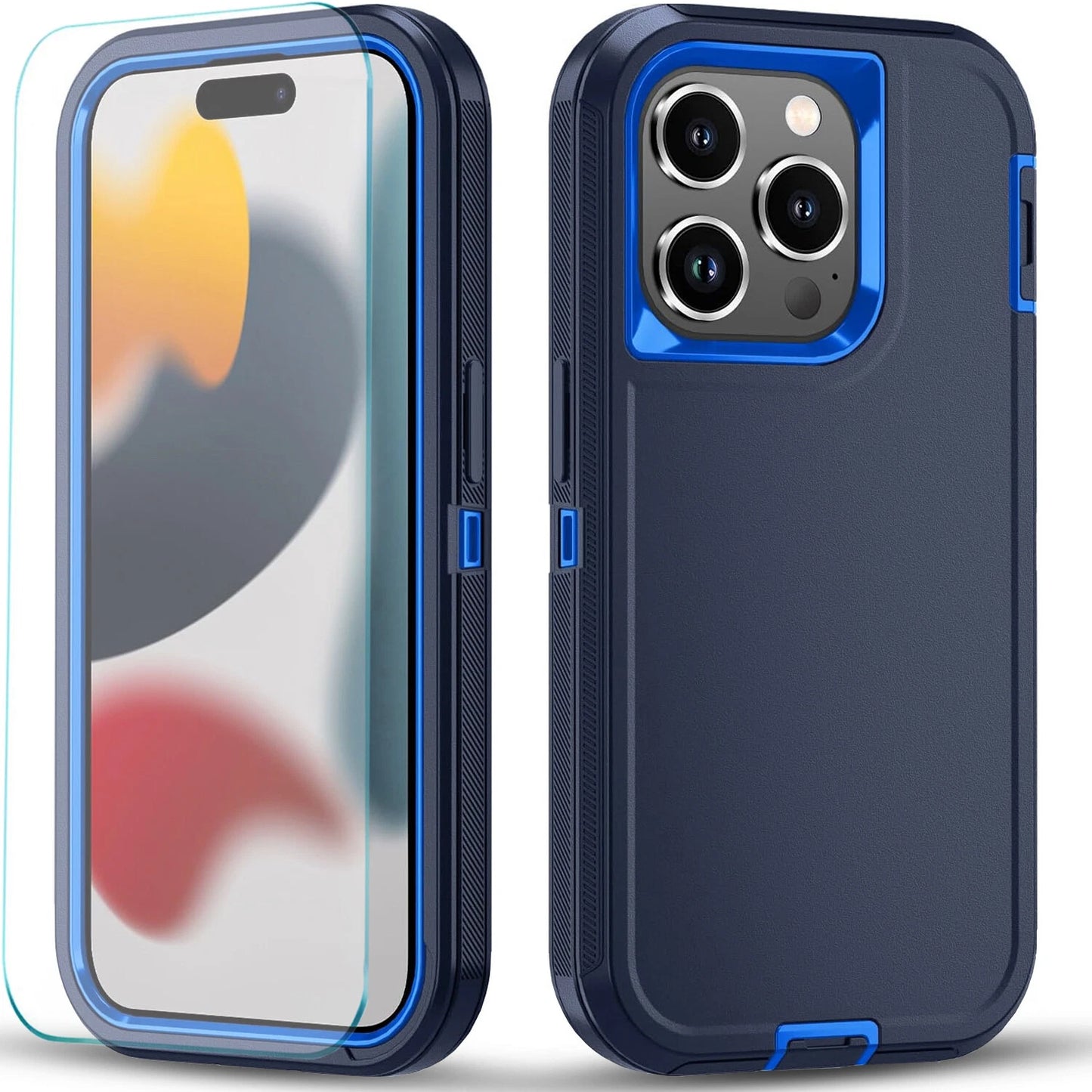 For iPhone 16 Pro Max/16 Pro 15 14 13 11 Case Phone Shockproof Cover+Screen Glas
