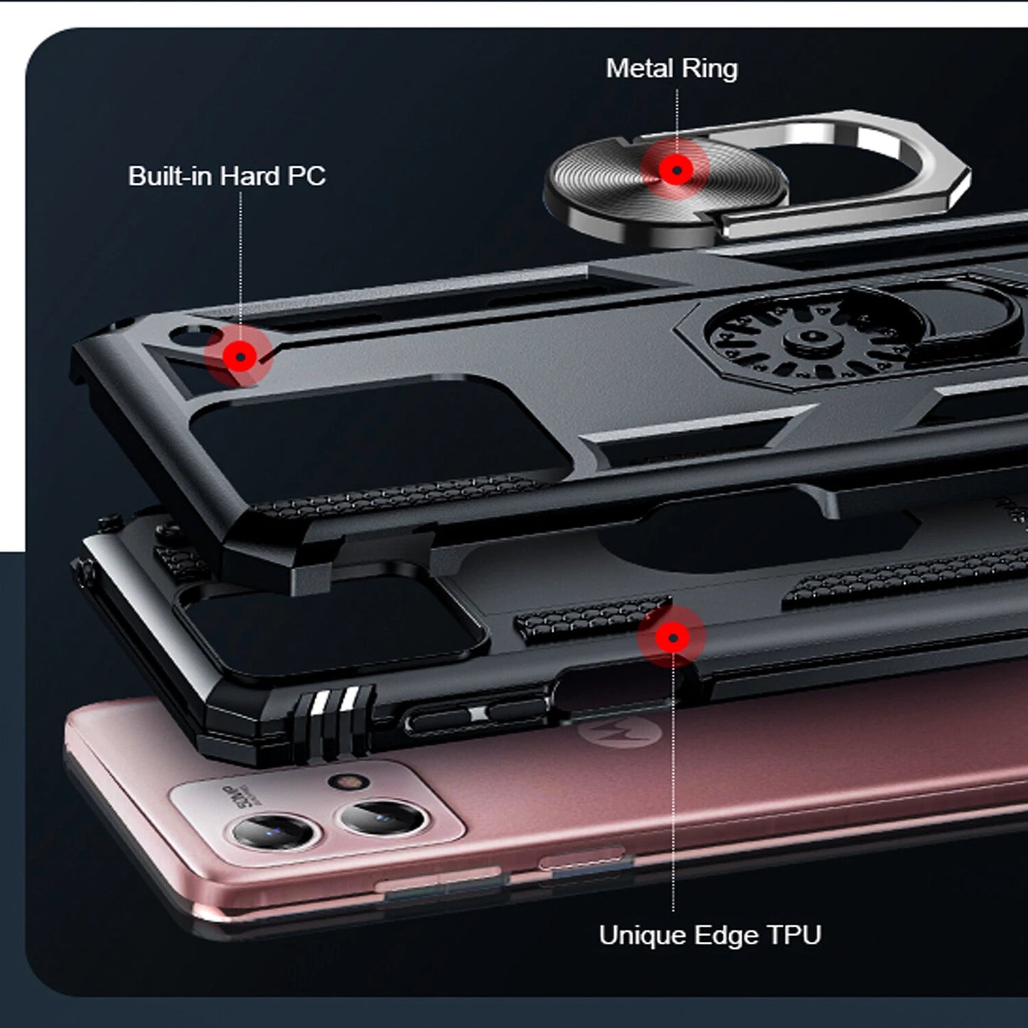 For Motorola Moto G 2025 Case/5G 2024/2023/2022 Phone Cover + Tempered Glass