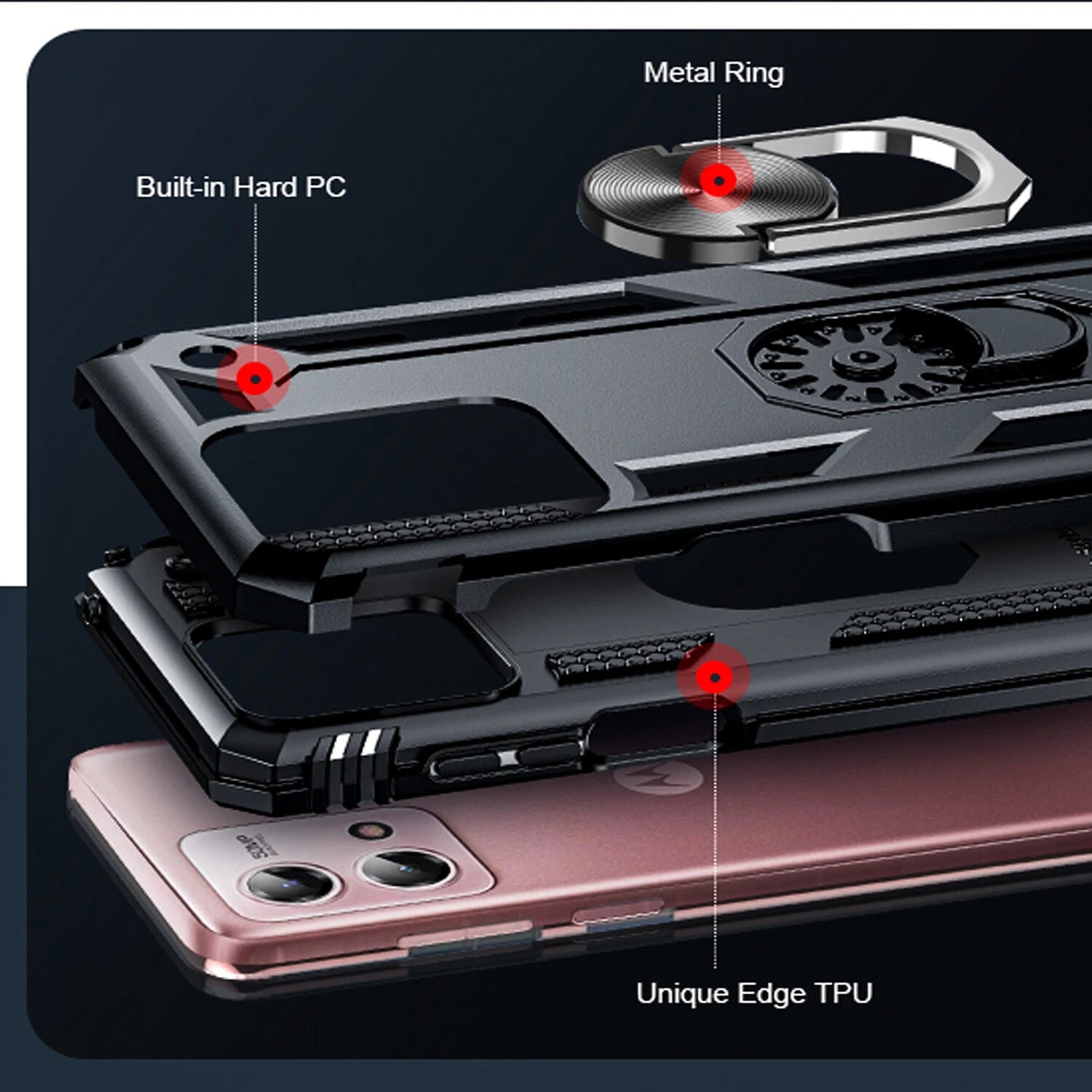 For Motorola Moto G 2025 Case/5G 2024/2023/2022 Phone Cover + Tempered Glass