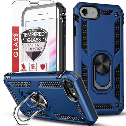 For iPhone SE Case /8/7/Plus/6S/SE 2020/Phone Cover Shockproof + Tempered Glass