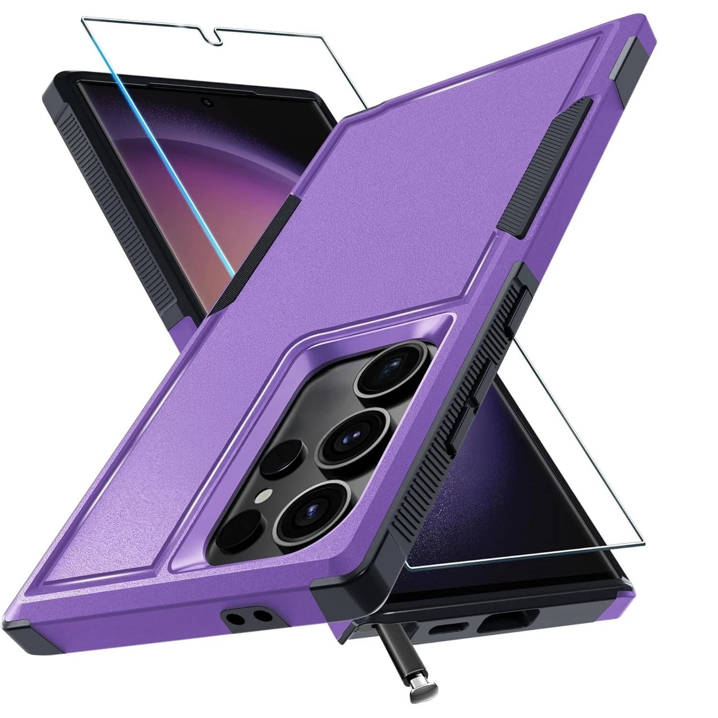 For Samsung Galaxy S25 Ultra S24 S23 FE Case Shockproof Phone Cover+Glass Screen