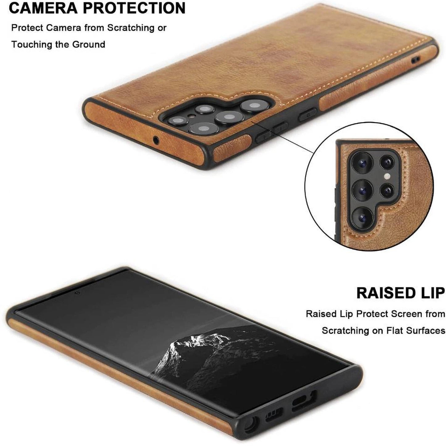 Shockproof Slim Leather Case For Samsung Galaxy S25 S24 S23 S22 Plus Ultra Cover