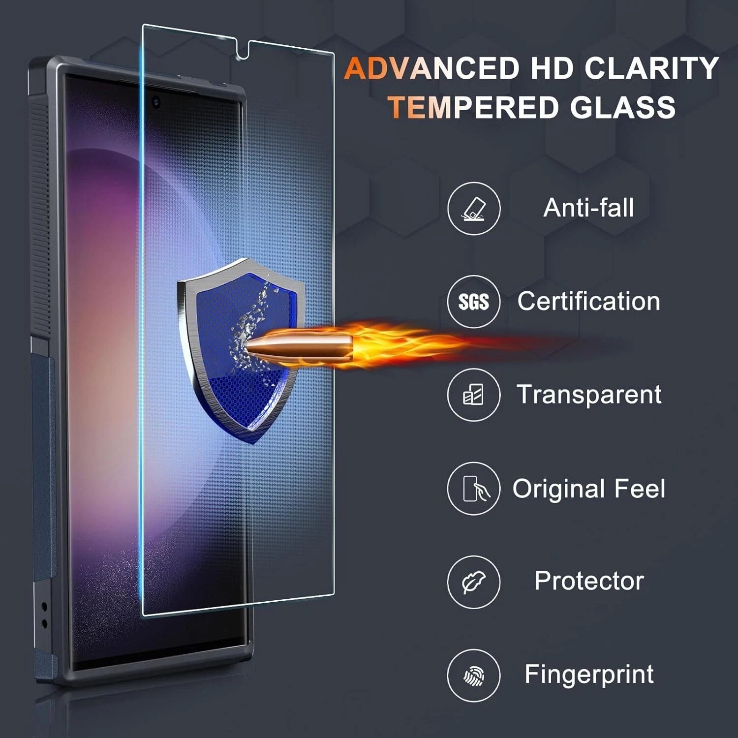 For Samsung Galaxy S25 Ultra S24 S23 FE Case Shockproof Phone Cover+Glass Screen
