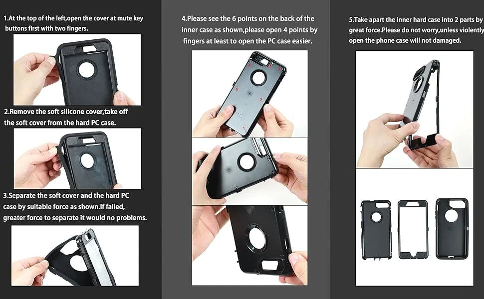 For iPhone SE Case /8/7 Plus/6S Phone Cover Shockproof Heavy Duty + Screen Glass