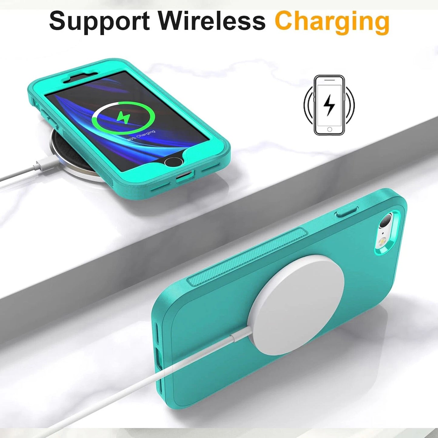 For iPhone SE Case /8/7 Plus/6S Phone Cover Shockproof Heavy Duty + Screen Glass