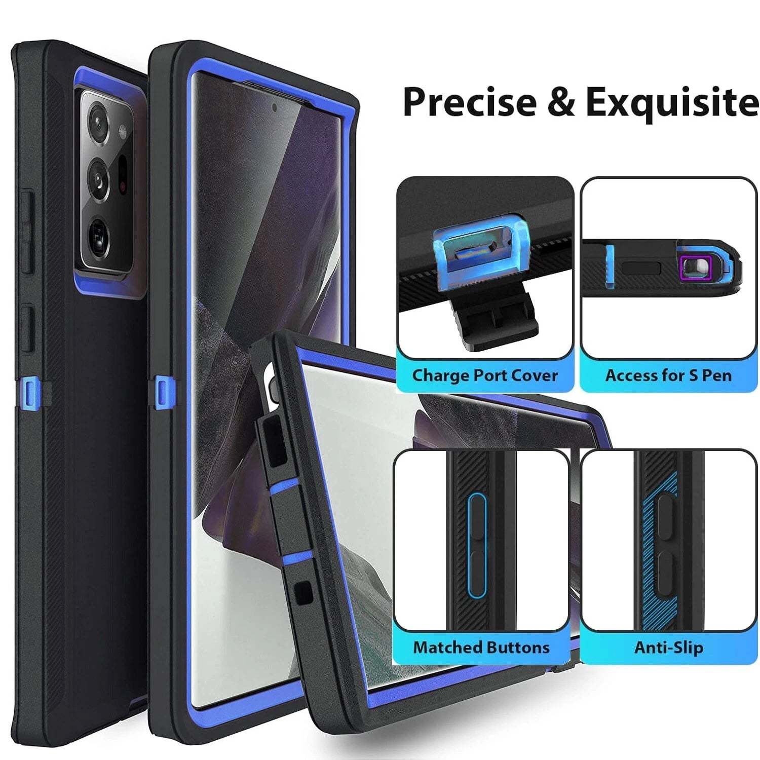 For Samsung Galaxy S25 Ultra Case S24 S23 Plus S22 S21 S20 FE Phone Cover +Glass