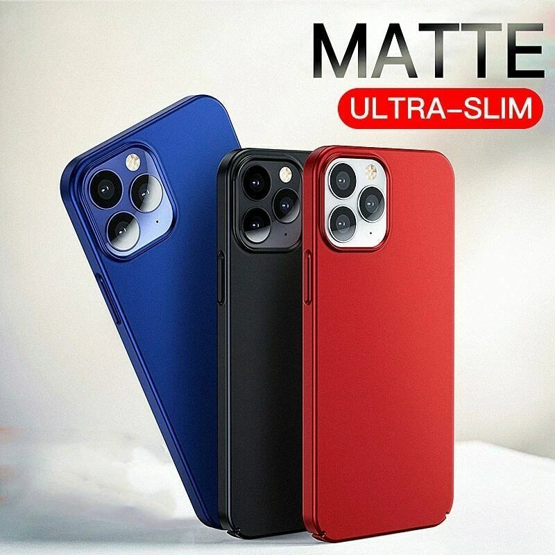 For iPhone 16 15 14 17 Pro Max 13 12 Slim Matte Hard Ultra-thin Phone Case Cover