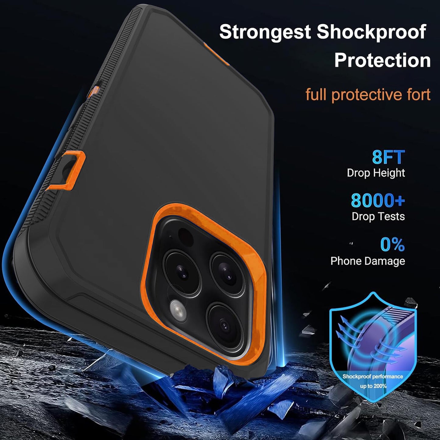 For iPhone 13 Case /13 Pro Max/Mini/Pro/ Phone Cover Shockproof + Tempered Glass