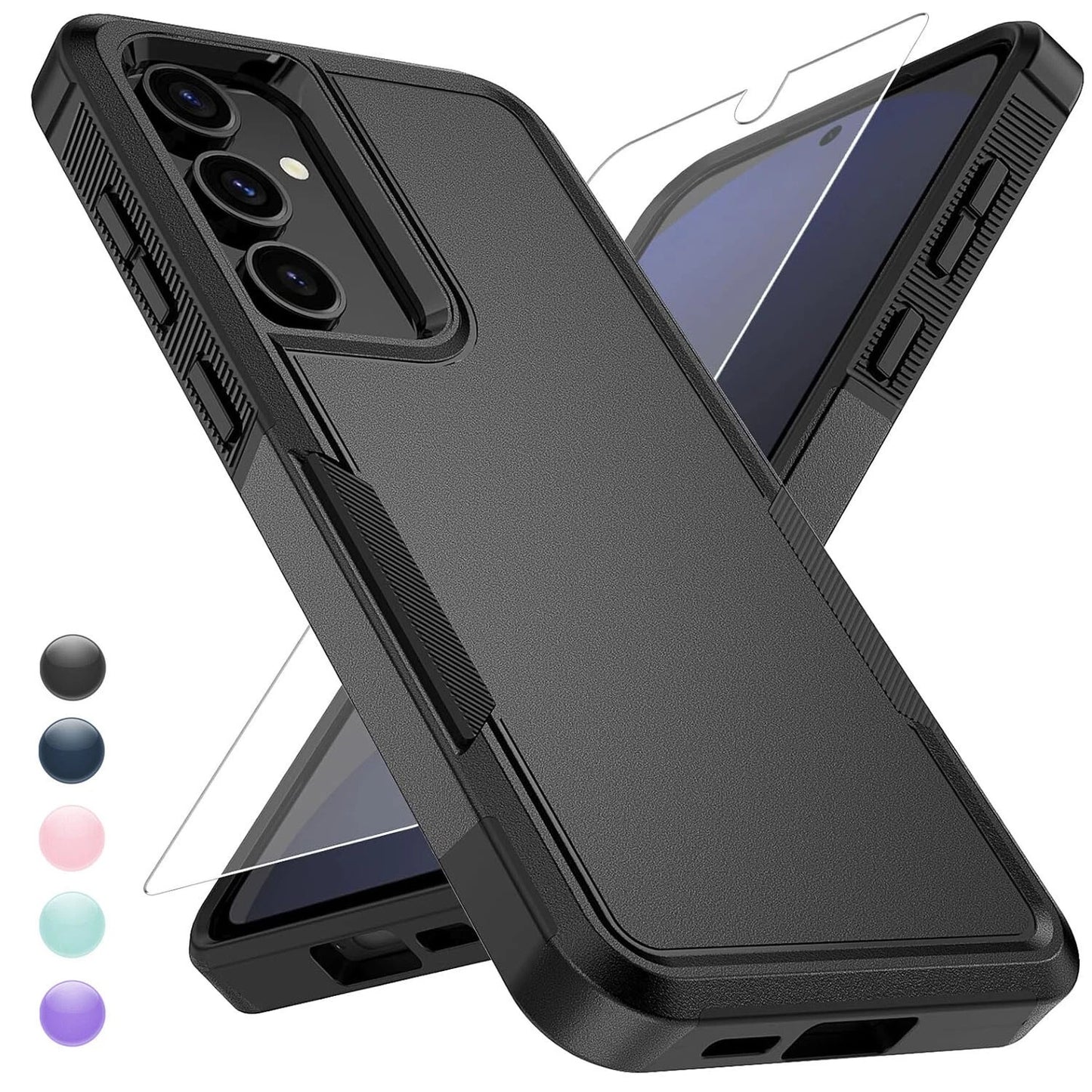 For Samsung Galaxy S25 S25 Plus S25 Ultra Shockproof Case Cover + Tempered Glass