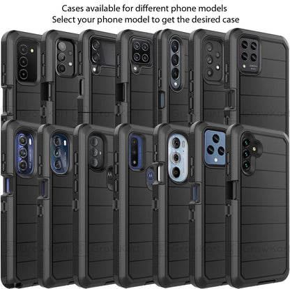 Rugged ShockProof Armor Hybrid Phone Case Cover Belt Clip Stand Screen Protector