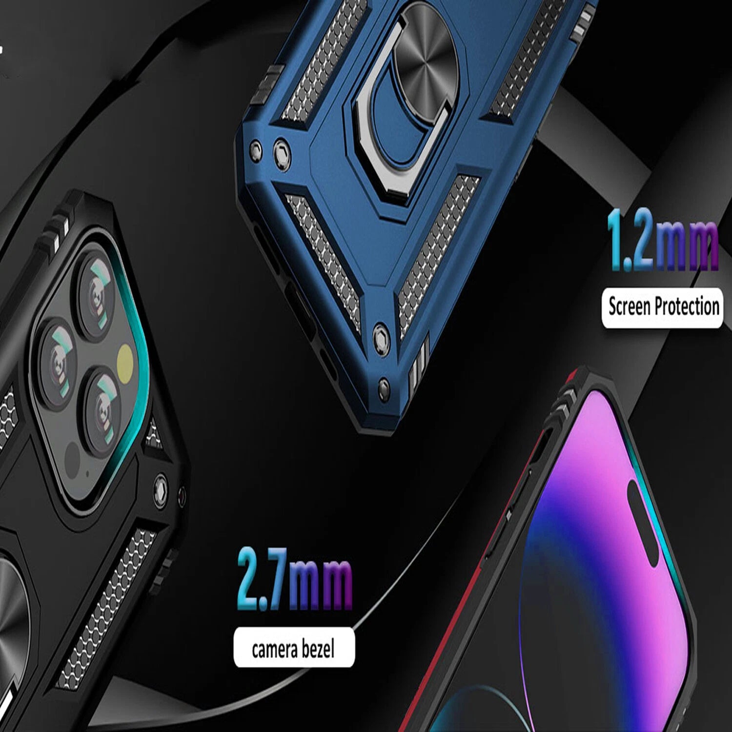 For iPhone 12 Case /12 Pro Max/Mini/ Phone Cover Shockproof Stand + Glass Screen