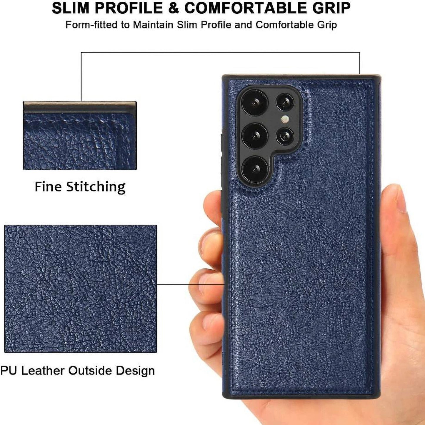Shockproof Slim Leather Case For Samsung Galaxy S25 S24 S23 S22 Plus Ultra Cover