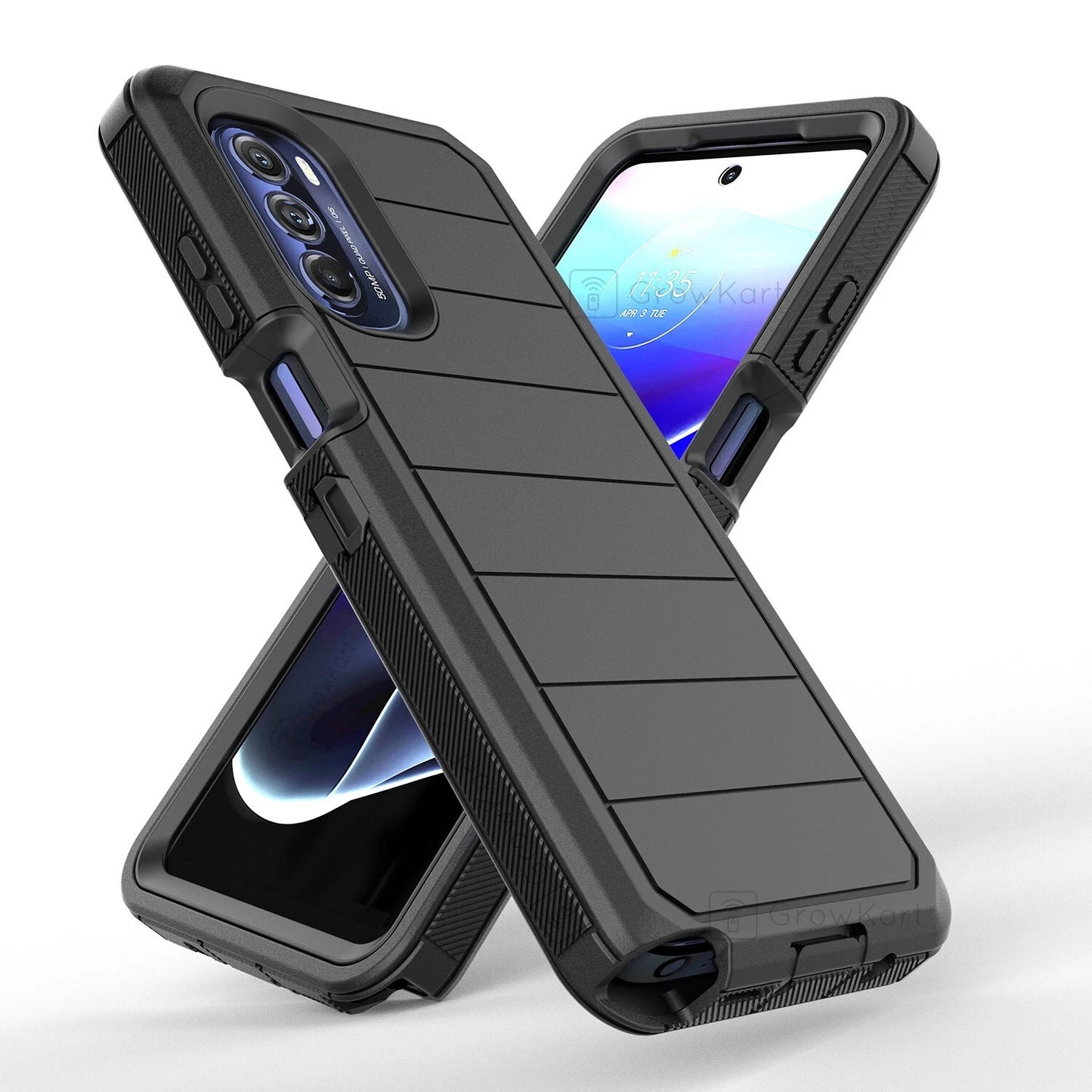 Rugged ShockProof Armor Hybrid Phone Case Cover Belt Clip Stand Screen Protector