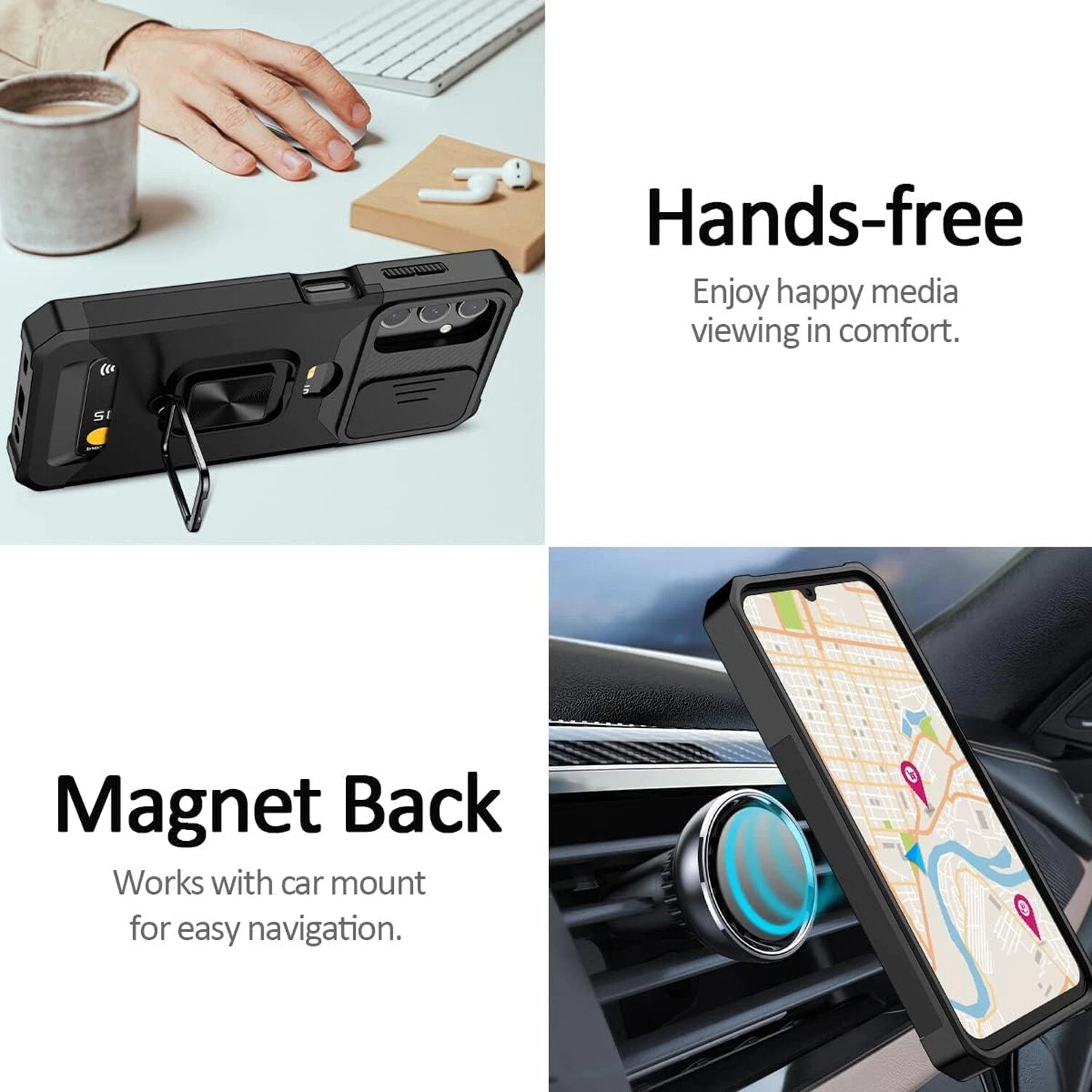 For Samsung Galaxy A16 5G A14 A54 A03S A35 Case Phone Cover + Tempered Glass