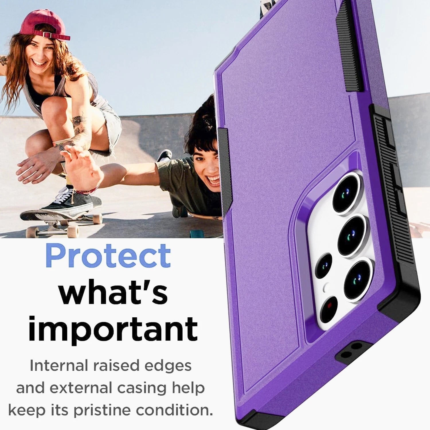 For Samsung Galaxy S25 Ultra S24 S23 FE Case Shockproof Phone Cover+Glass Screen