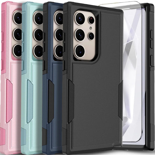 For Samsung Galaxy S25 Ultra S24 S23 FE Case Shockproof Phone Cover+Glass Screen