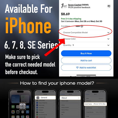 For iPhone 6 7 8 Plus SE 2 3 Protective Shockproof Cover Case + Screen Protector