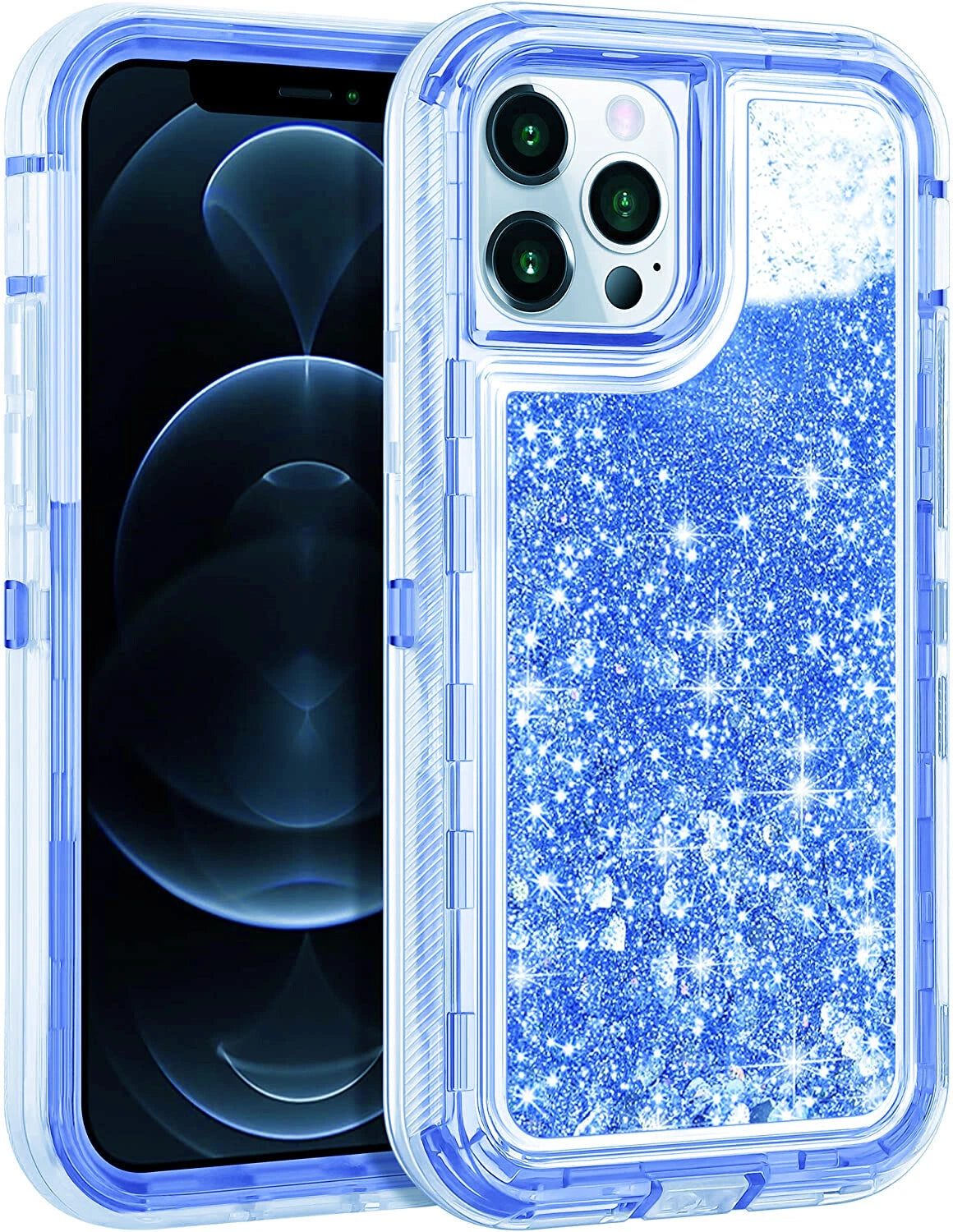 Shockproof Case For iPhone 16 15 14 13 12 11 Pro Max Liquid Glitter Cover