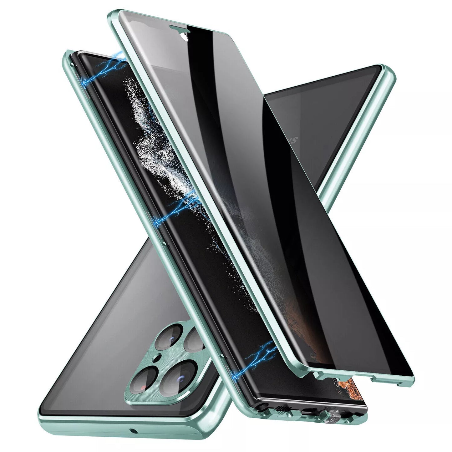 For Samsung Galaxy S25 Ultra S24+ S23 S22 S21 360�� Anti-Spy Magnetic Glass 