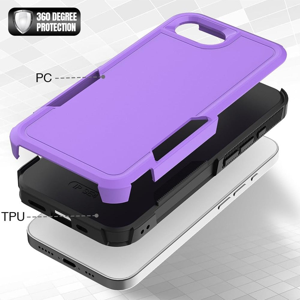 For Apple iPhone 16e Phone Case Heavy-Duty Tough Dual Layer Cover+Tempered Glass