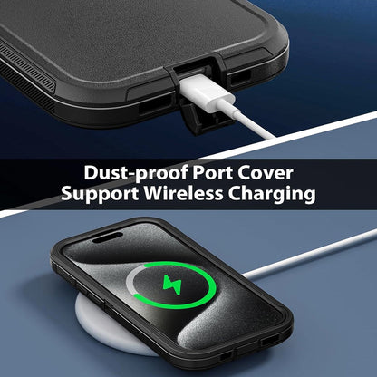 For iPhone 16 Pro Max Case 15/14/13/11 Phone Cover Shockproof + Screen Protector