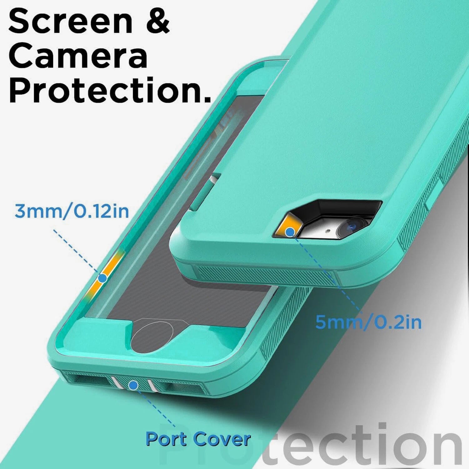 For iPhone SE Case /8/7 Plus/6S Phone Cover Shockproof Heavy Duty + Screen Glass