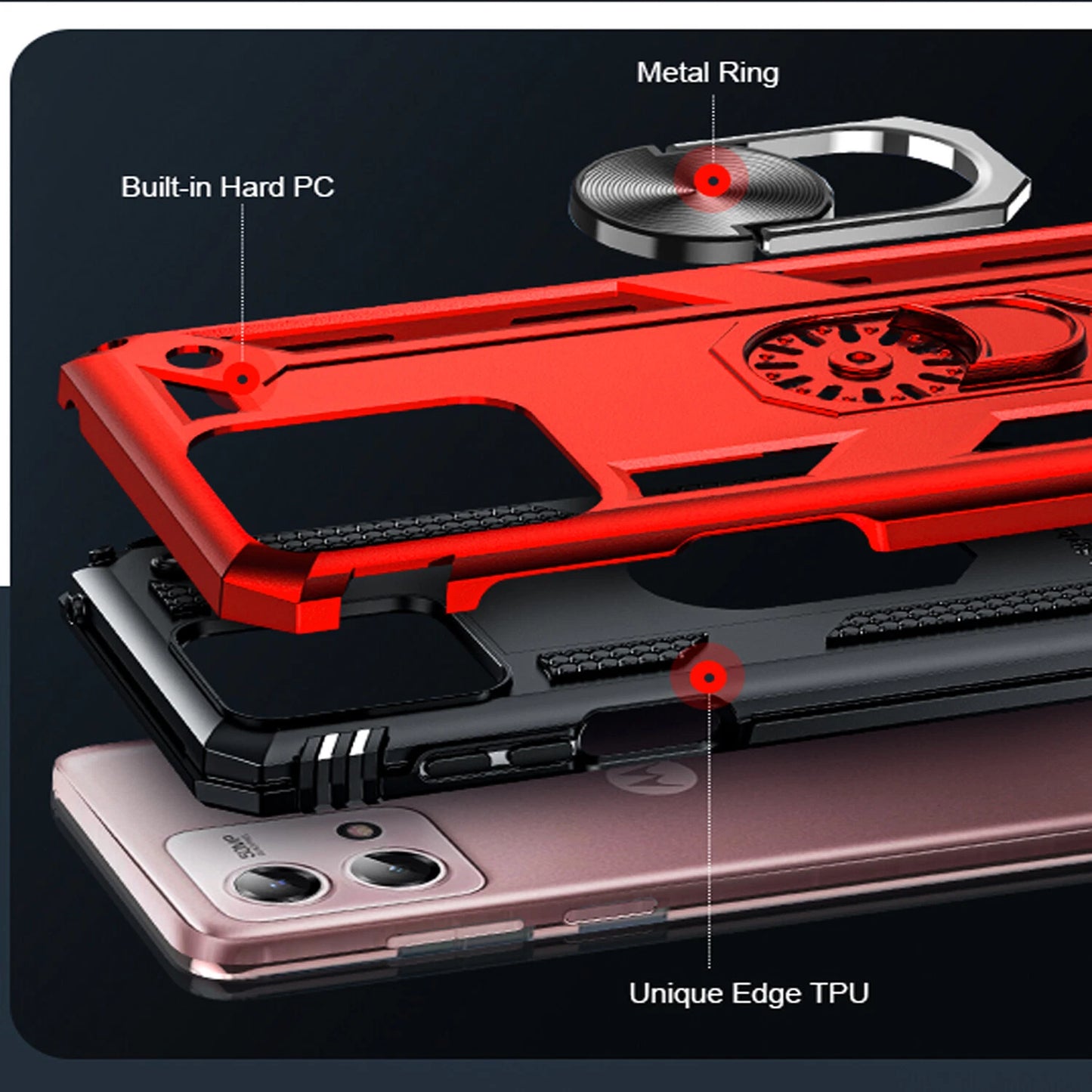 For Motorola Moto G 2025 Case/5G 2024/2023/2022 Phone Cover + Tempered Glass