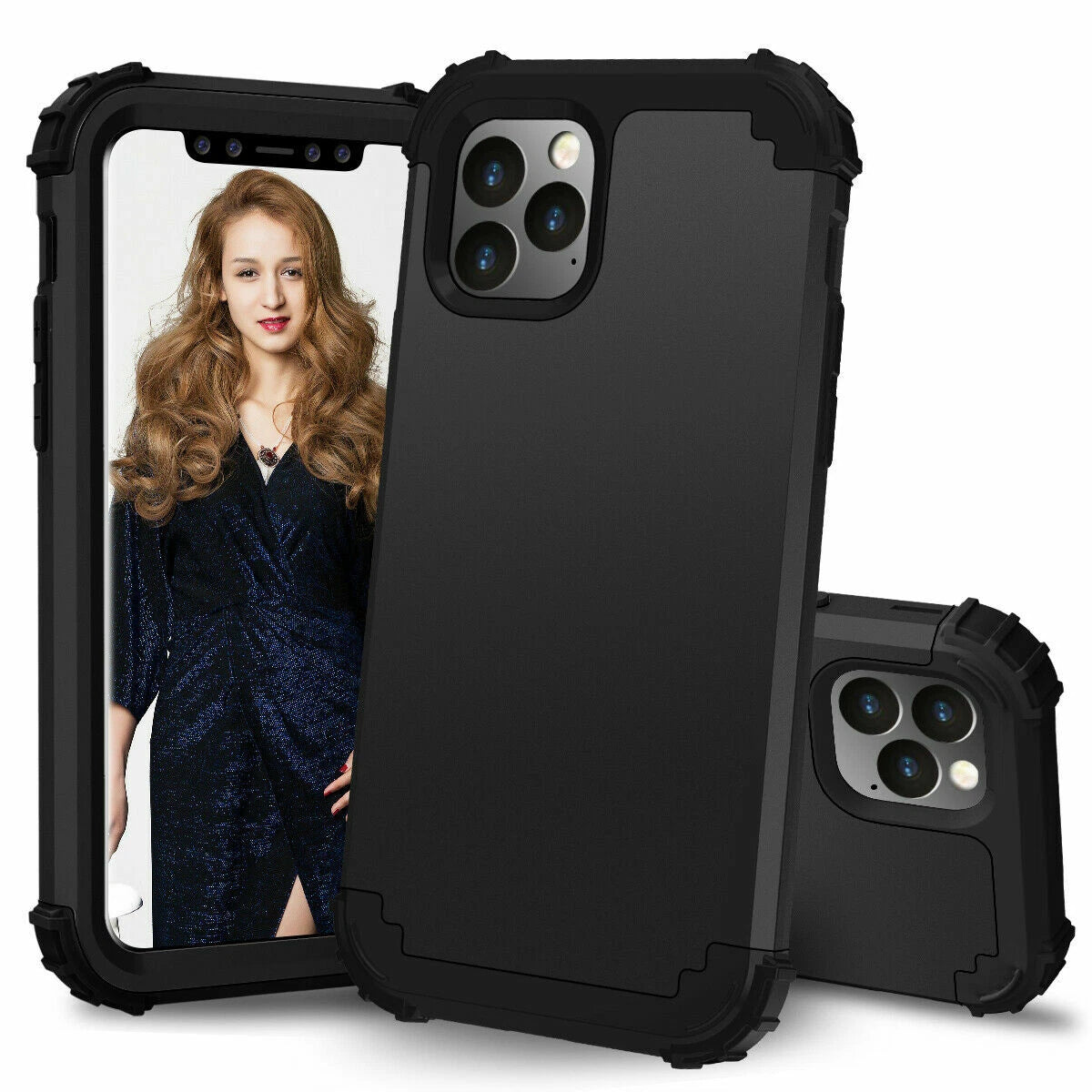 For iPhone 16e 16 17 Pro Max 15 14 13 12 11 Shockproof Rubber Hybrid Armor Case