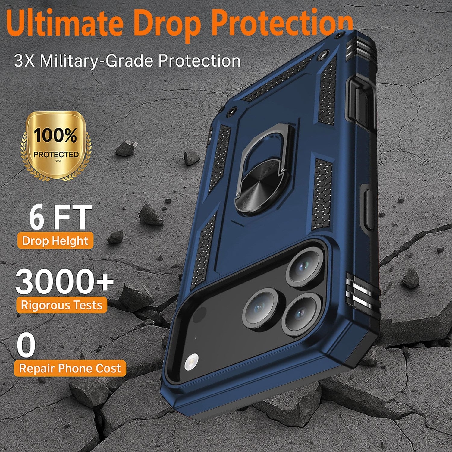 For iPhone 17 Pro Max Case Air 16 Phone Cover Shockproof Rugged +Tempered Glass