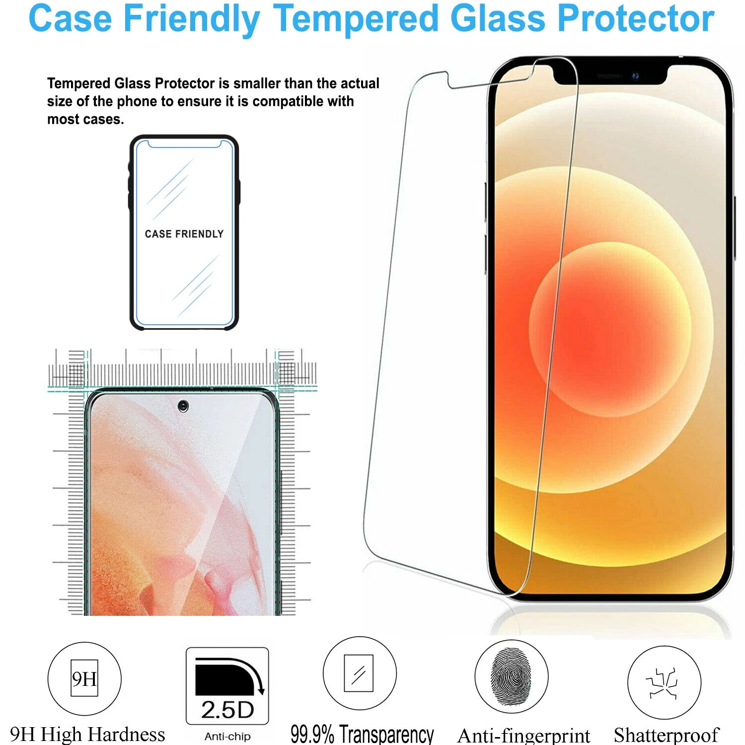 For iPhone 16 Pro Max/16 Pro 15 14 13 11 Case Phone Shockproof Cover+Screen Glas