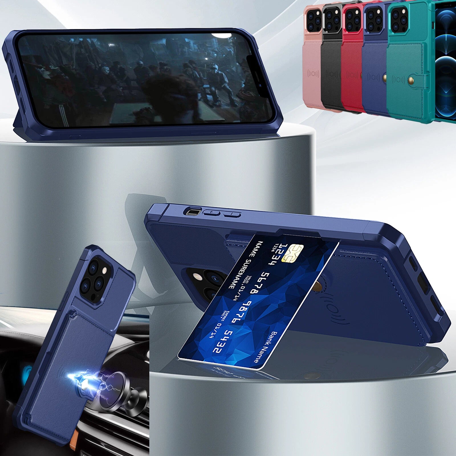 Leather Card Wallet Case Cover For iPhone 17 Pro Max Air 16 15 14 13 12 11 XR