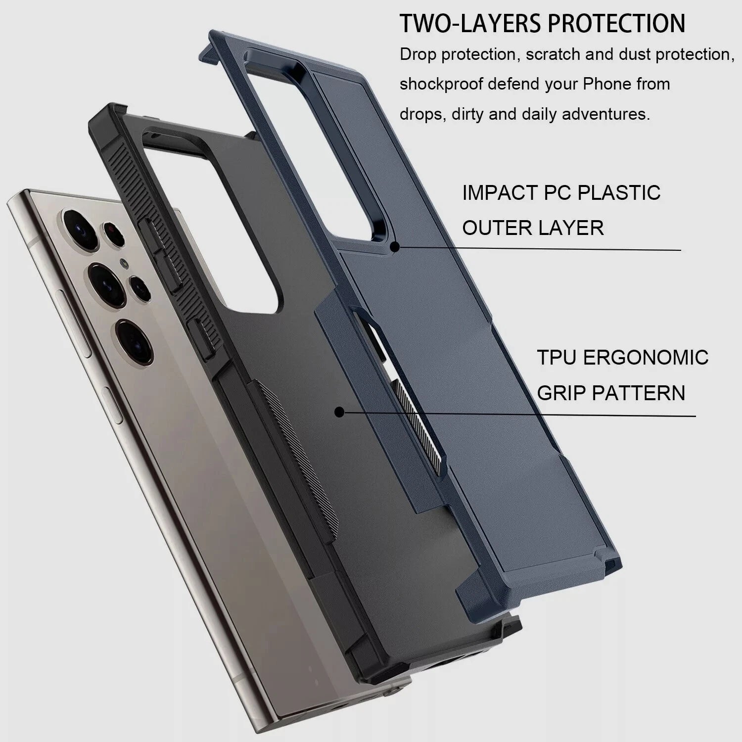 For Samsung Galaxy S25 Ultra S24 S23 FE Case Shockproof Phone Cover+Glass Screen