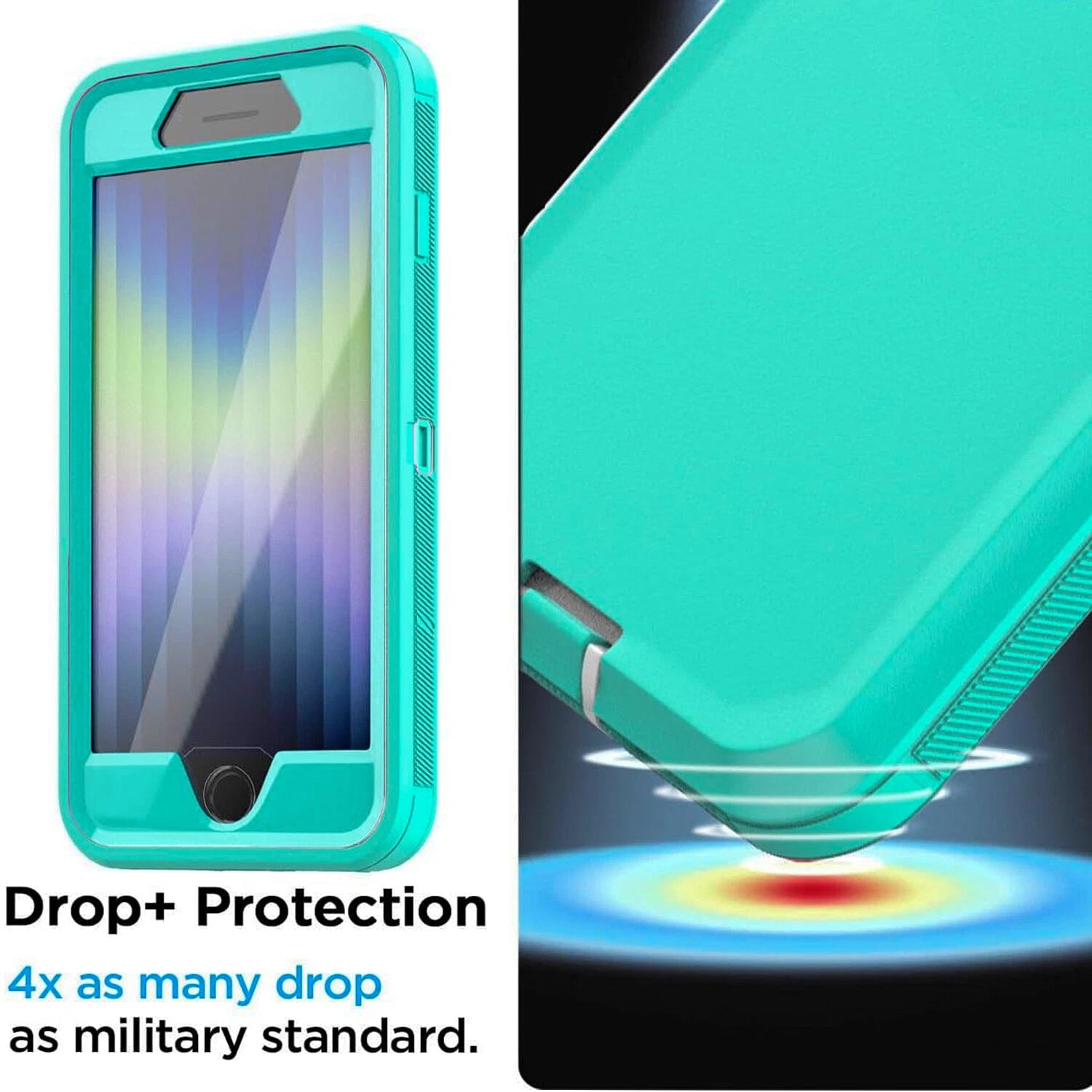 For iPhone SE Case /8/7 Plus/6S Phone Cover Shockproof Heavy Duty + Screen Glass