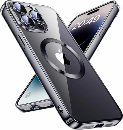 For Apple iPhone 16 15 14 13 12 11 Pro Max Clear Case Slim Plating Mag Cover