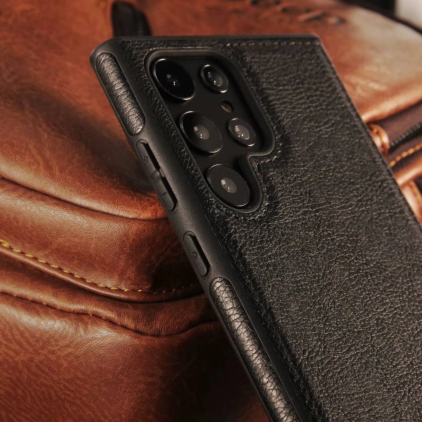 Shockproof Slim Leather Case For Samsung Galaxy S25 S24 S23 S22 Plus Ultra Cover