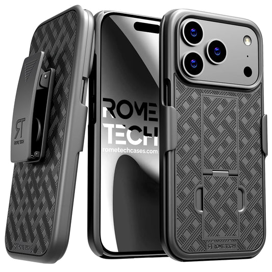 For iPhone 17 Pro Max 17 Pro 17 Air Holster Belt Clip Combo Case w/Kickstand