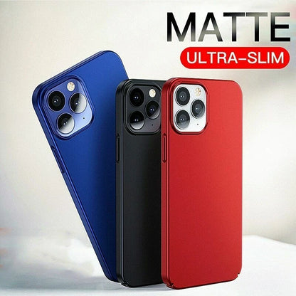 For iPhone 16 15 14 17 Pro Max 13 12 Slim Matte Hard Ultra-thin Phone Case Cover