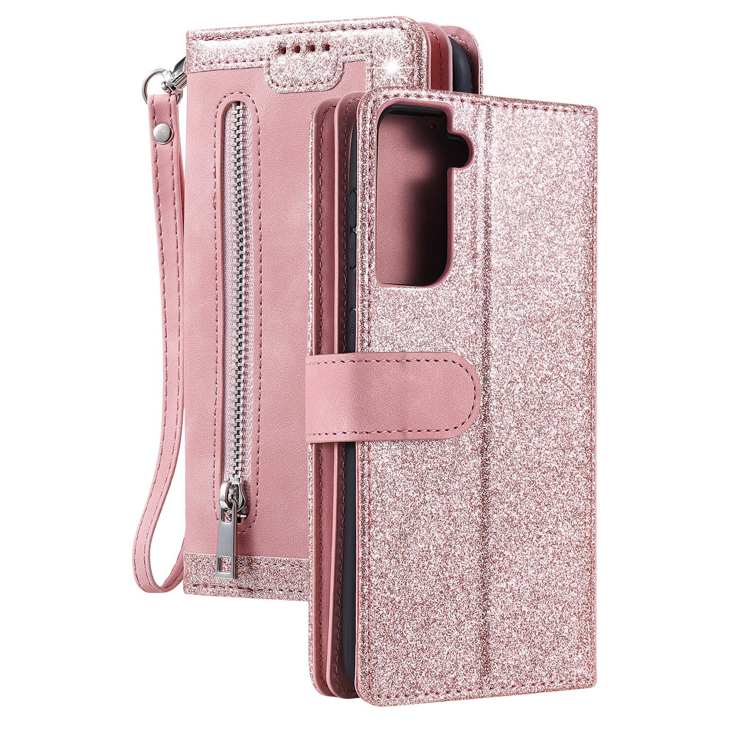 Zipper Leather Wallet Case For Samsung Galaxy S25 S24 S23 S22 Ultra Plus S21 S20