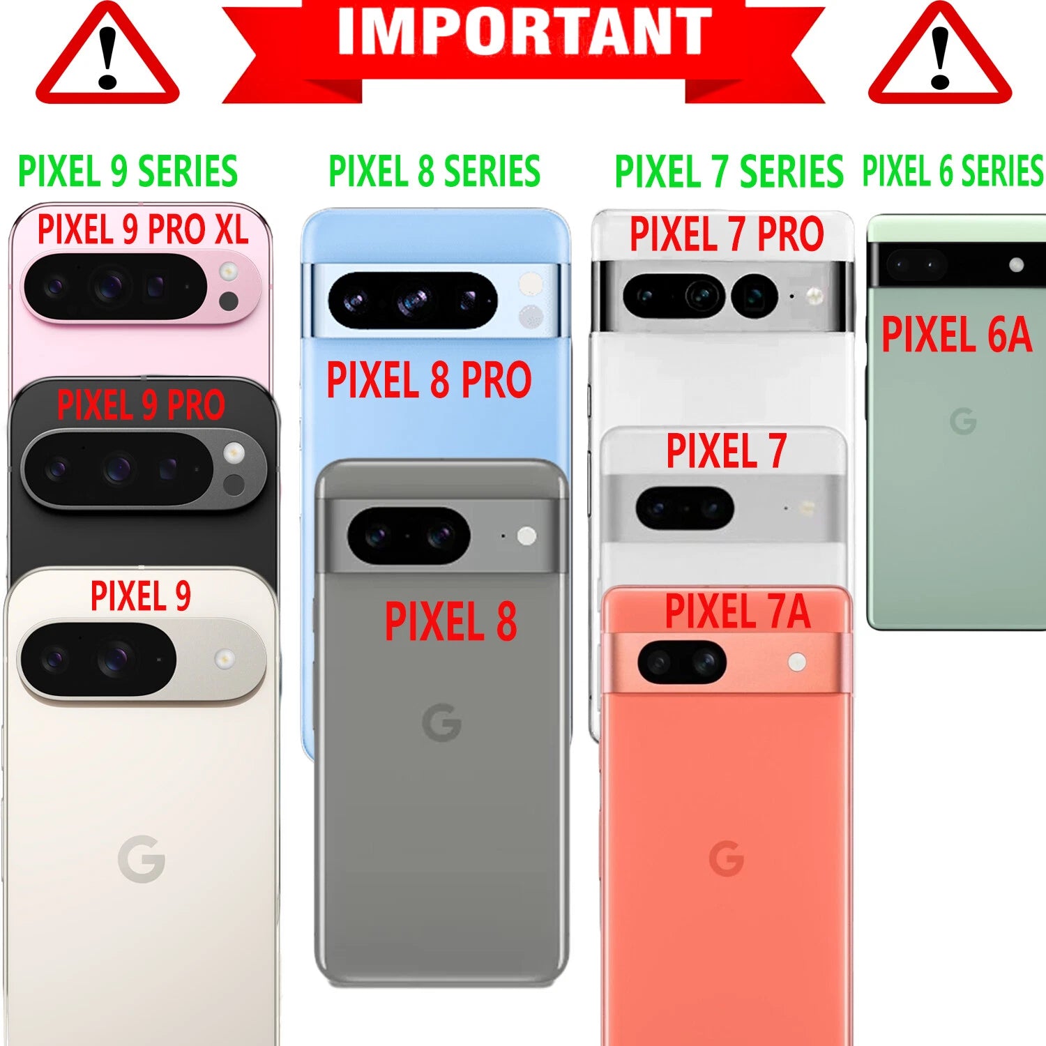 For Google Pixel 9A Case /9 Pro XL/8A/7 Phone Cover Shockproof + Tempered Glass