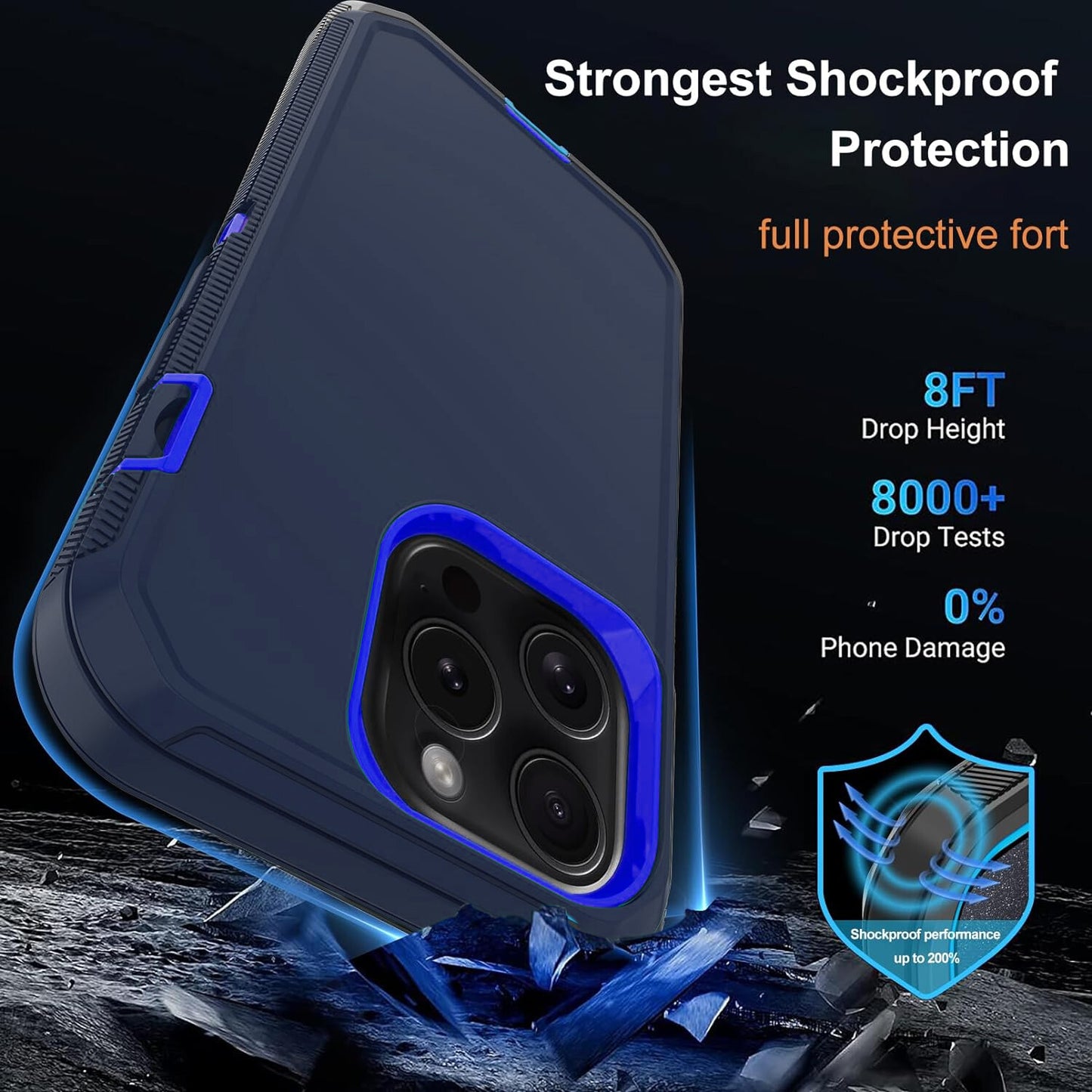 For iPhone 13 Case /13 Pro Max/Mini/Pro/ Phone Cover Shockproof + Tempered Glass