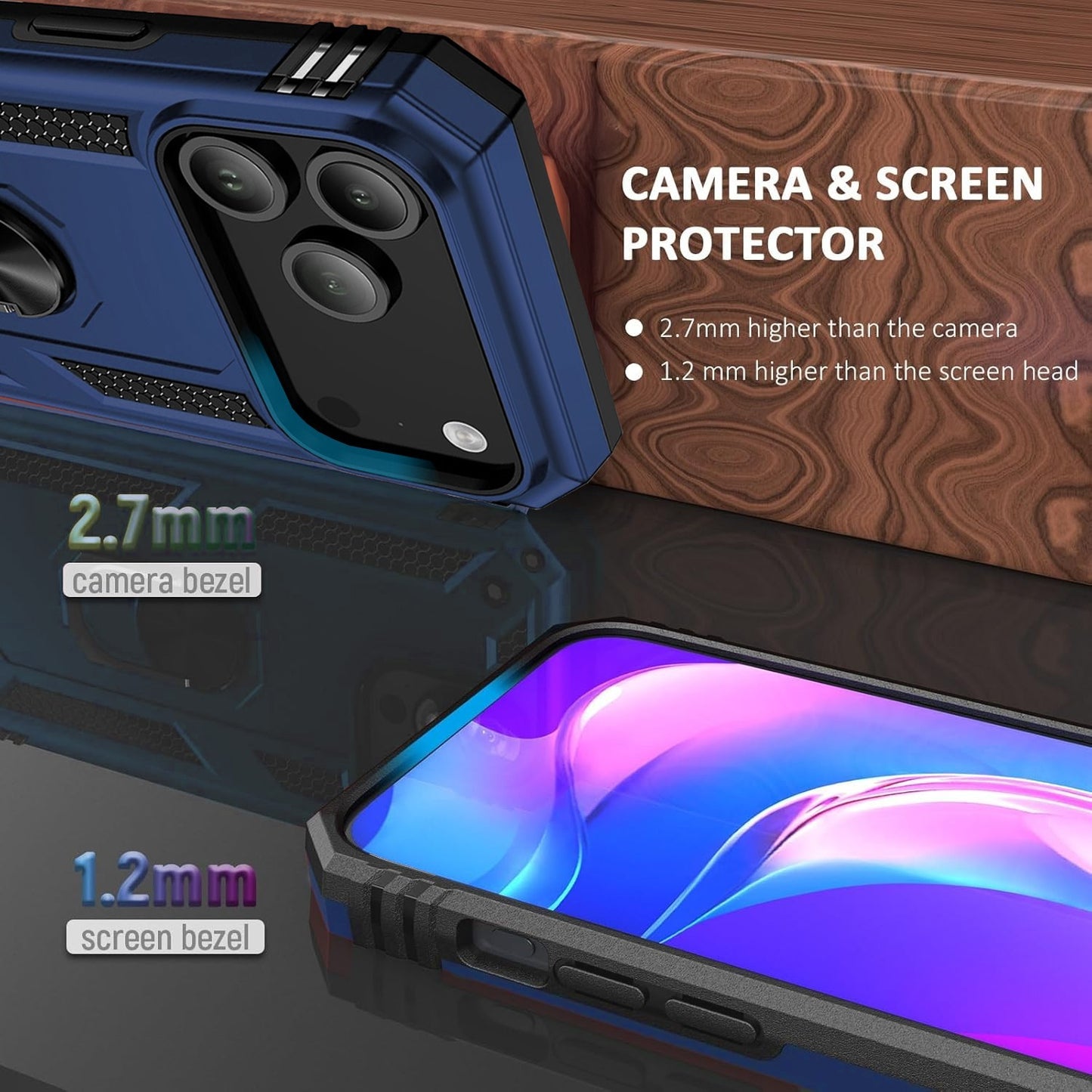 For iPhone 17 Pro Max Case Air 16 Phone Cover Shockproof Rugged +Tempered Glass