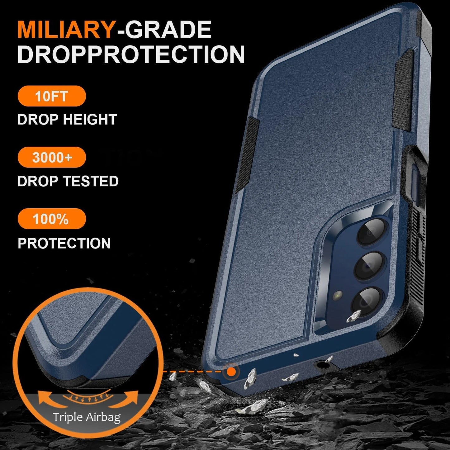 For Samsung Galaxy A16 5G A15 A14 A54 Case Phone Cover Shockproof +Screen Glass