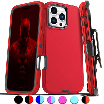 For iPhone 16e 15 14 13 12 Plus 11 Pro Max Shockproof Heavy Duty Case Belt Clip