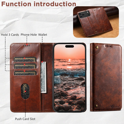 Retro PU Leather Flip Wallet Case Cover For iPhone 17 Pro Max 16 15 14 13 12 11