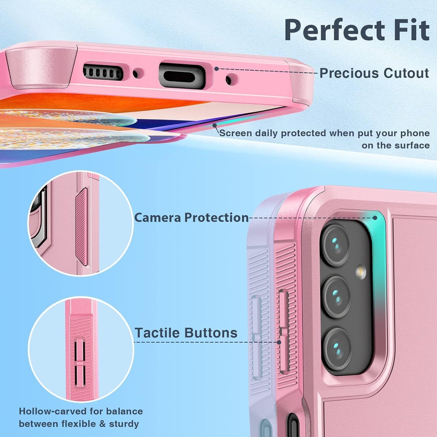 For Samsung Galaxy A16 5G A15 A14 A54 A35 A03S Case Phone Cover Shockproof+Glass