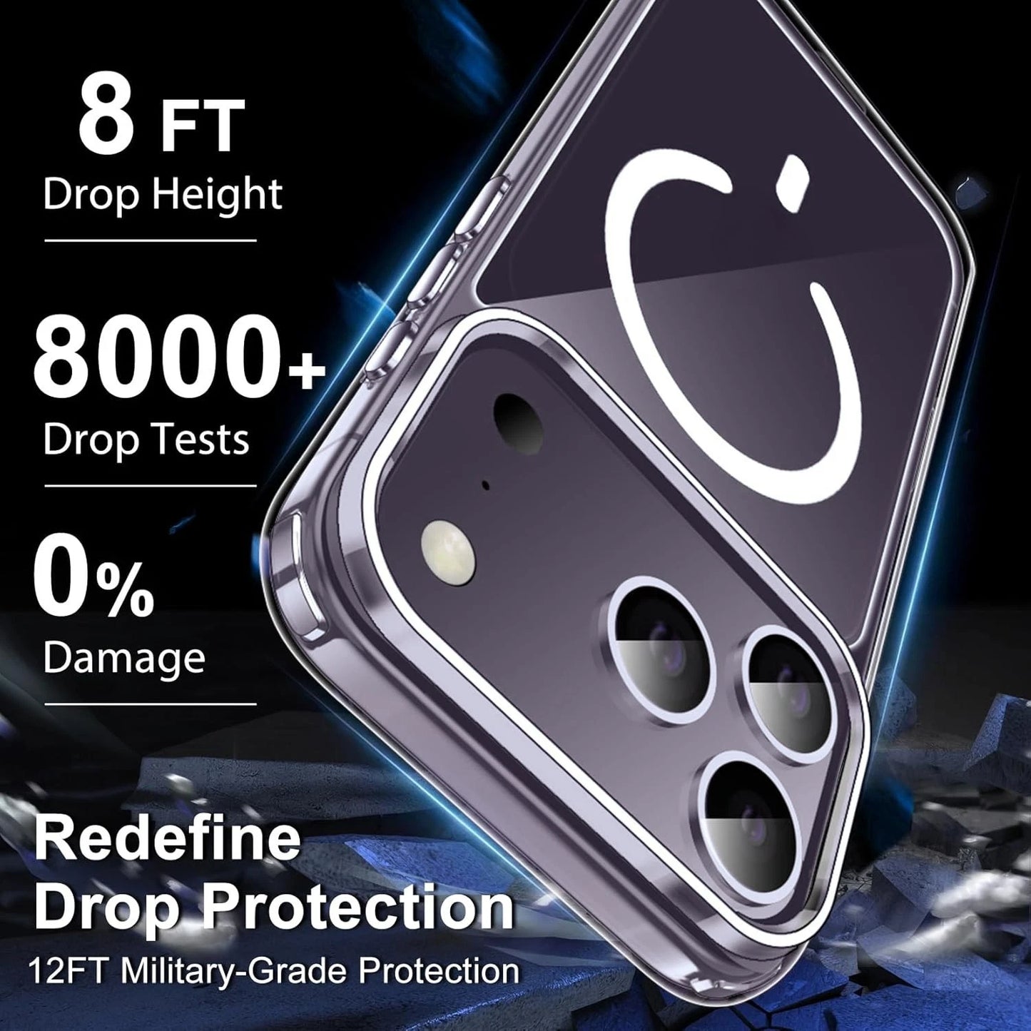 For iPhone 17 Pro Max Case 17 Pro Phone Cover 16 Shockproof +Tempered Glass