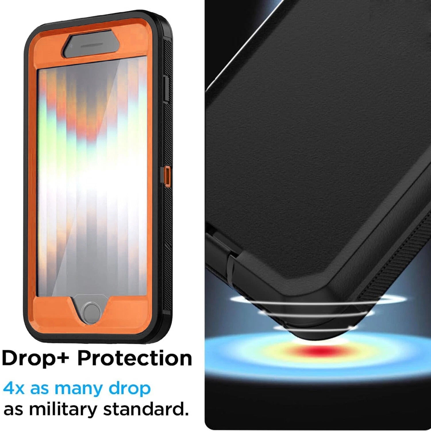 For iPhone SE Case /8/7 Plus/6S Phone Cover Shockproof Heavy Duty + Screen Glass